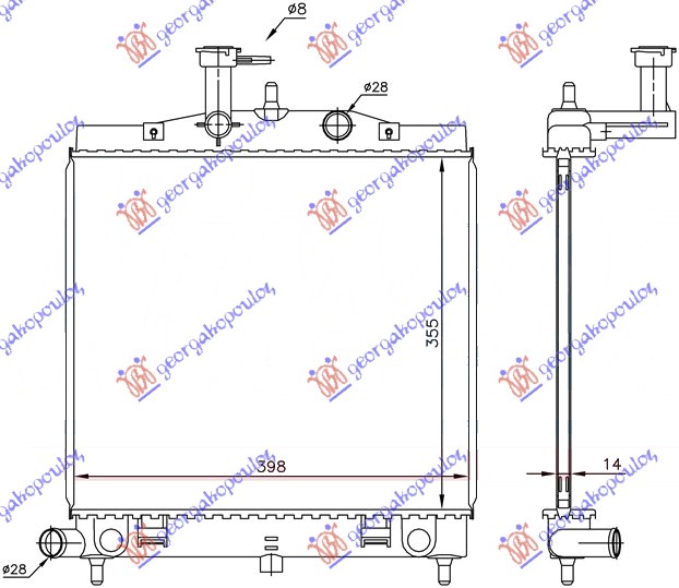 Hladnjak motora (35.5x39.5) (NRF)