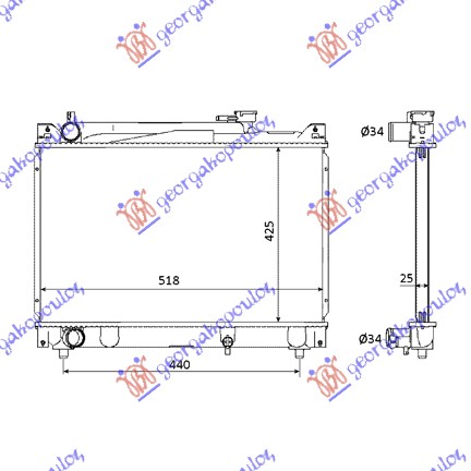 Hladnjak motora 2.0 V6 - 2.0 16V (42x52x27)