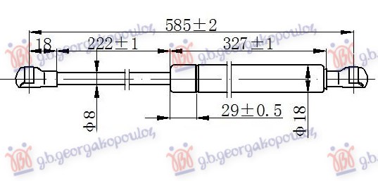 Amortizer gepek vrata (585L-300N)