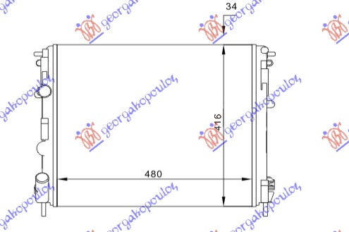 Hladnjak motora benzin/dizel (48x41) bez pumpe
