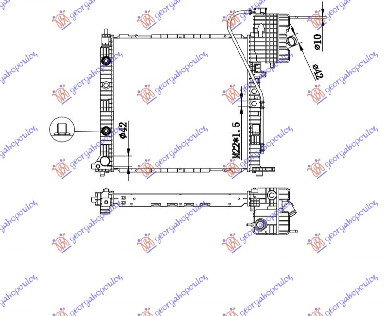 Hladnjak motora benzin/dizel (MAN/AUTO) (+AC) (57x56)