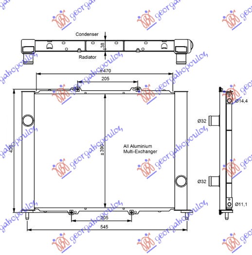 Hladnjak motora i klime 1.5 dci K9K 700/704