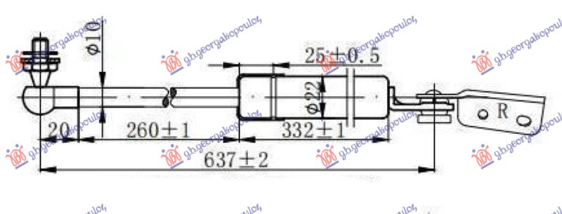 Amortizer gepek vrata (637L-315N) D