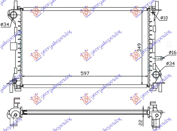 Hladnjak motora 1.4/1.6/1.8 (+/-AC) (60x35.8)