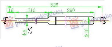 Amortizer gepek vrata (527L-350N)