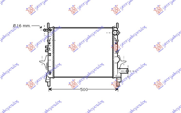 Hladnjak motora 1.1cc 8V 1.2cc 16V (-AC) (43x37.7)