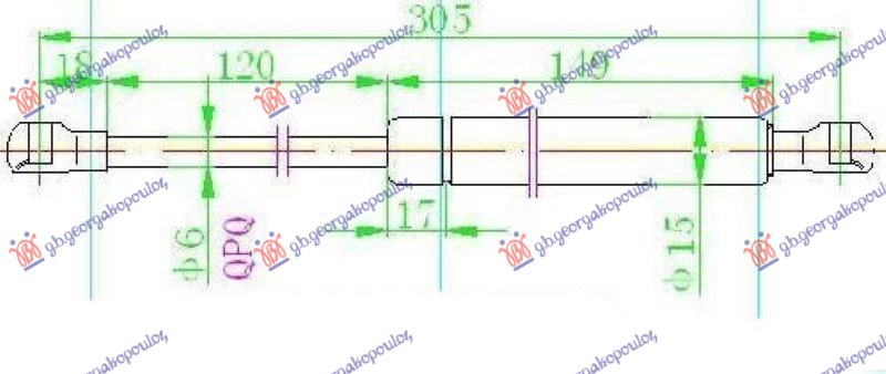 Amortizer gepek vrata (305L-130N)