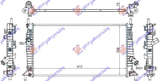 Hladnjak motora za sve modele benzin (MAN/AUTO) (+/-AC) (67x37.2)