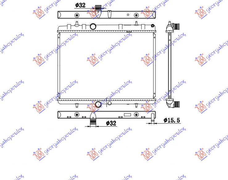 Hladnjak motora benzin/dizel (380x550x26) (VALEO)