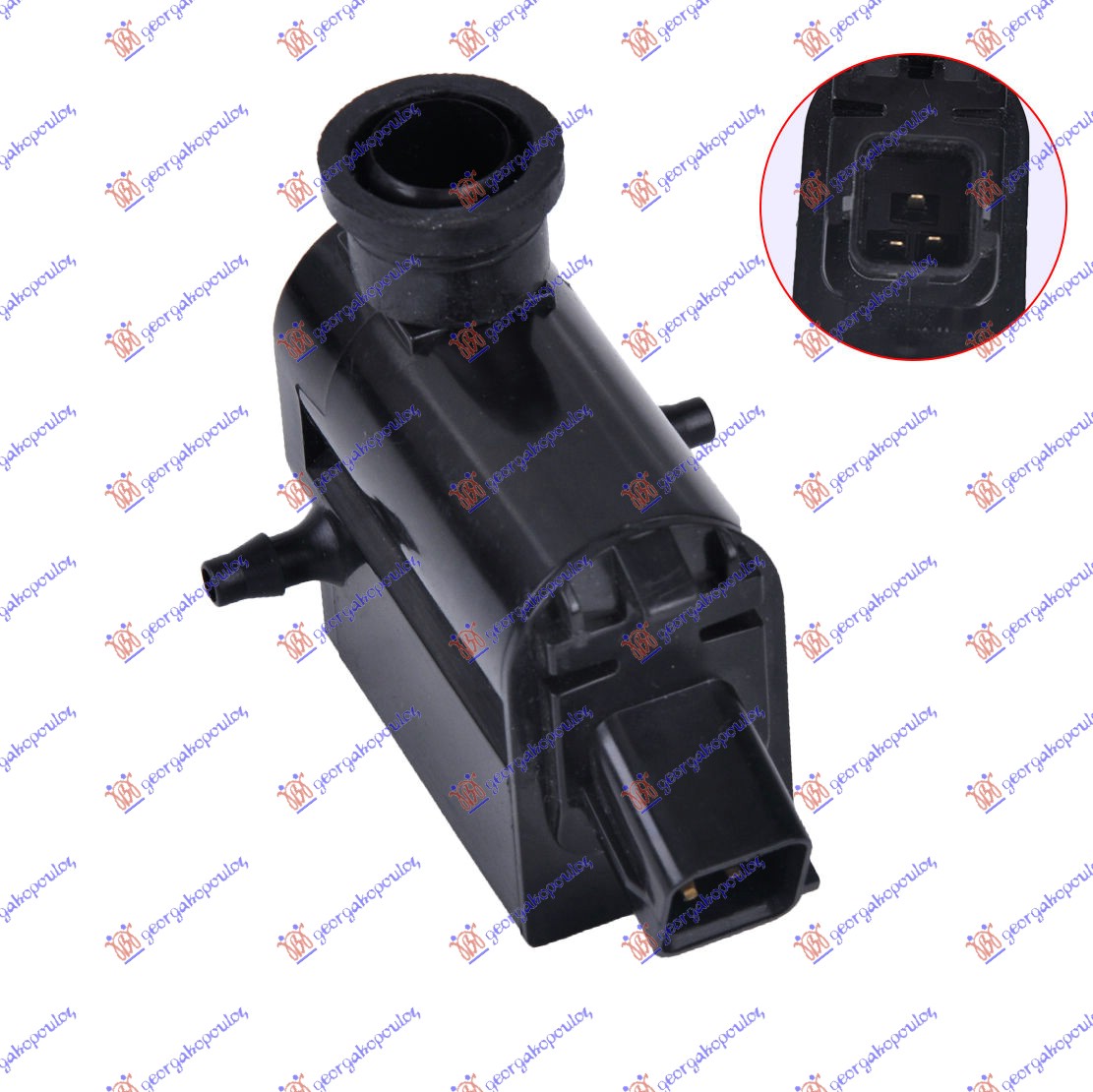 Motor posude brisača (KOCKASTI PRIKLJUCAK) (2 PUMPE) (3 PIN)