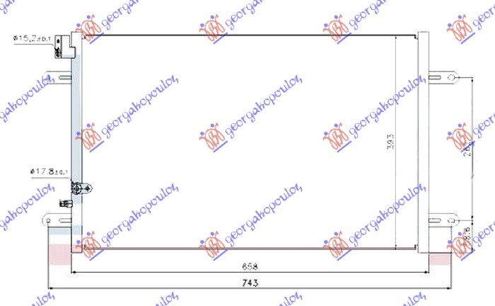 Hladnjak klime 3.0 TFSI/3.2/4.2 FSI/5.2 (S6) benzin - 2.7/3.0 TDI dizel (658x393x16)