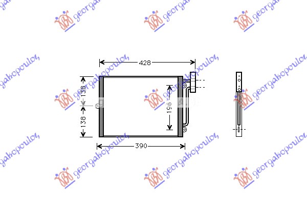 Hladnjak klime 2.5/2.7/3.2 benzin (33x275x16)