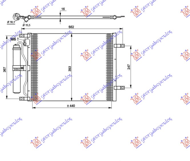 Hladnjak klime 1.5 dci (490x376x16)