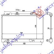 Hladnjak motora 2.3 benzin (-05) / 2.0 di dizel (MAN) (375x740x16)