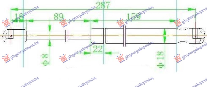 Amortizer gepek vrata 4 vrata (287L-495N)