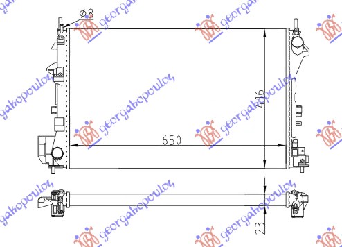 Hladnjak motora 1.6/18I 16V (+/-AC) (65x40.5) Z16XE-Z18XE