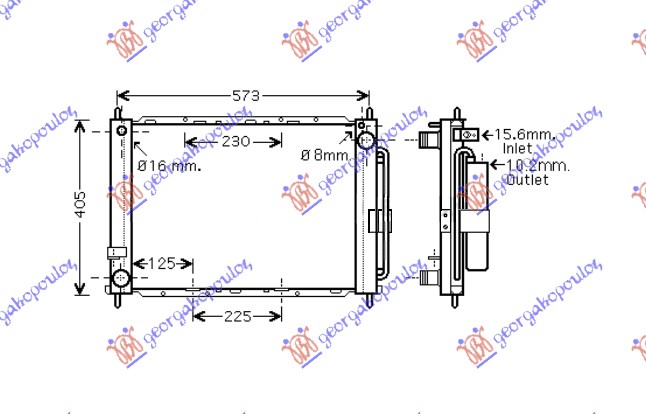 Hladnjak motora i klime 1.4/1.6i/16V dci (+AC) (51x38)
