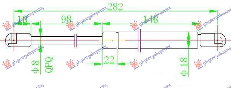 Amortizer gepek vrata (282L-560N)