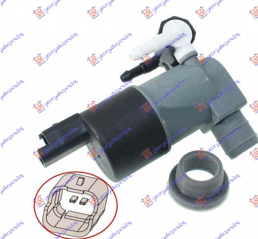 Motor posude brisača (PRAVOUGAONI PRIKLJUCAK) (2 PUMPE)