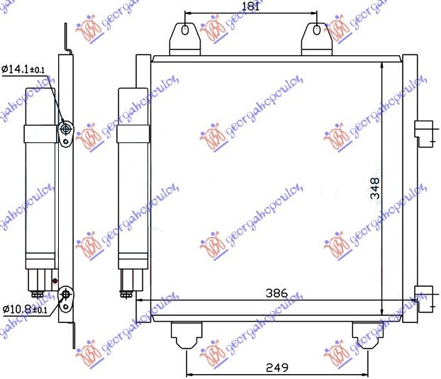Hladnjak klime 1.0 benzin - 1.4 dizel HDI (350x330x16)