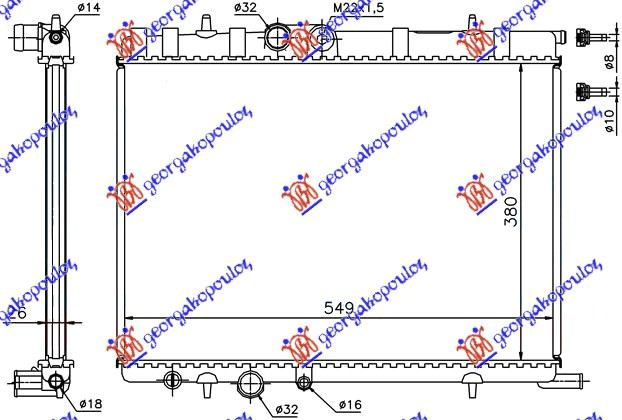 Hladnjak motora 1.4/1.6/2.0 (+/-AC) (38x56x2.7) -02
