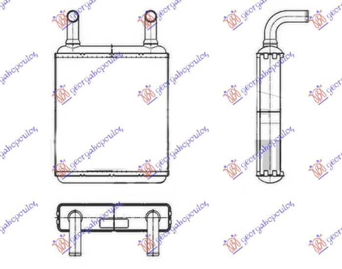 Grejač kabine (ZADNJI) 3.2/3.5/3.7 benzin - 2.2/3.0 diesel (178x172x32) (MAHLE BEHR PREMIUM LINE)