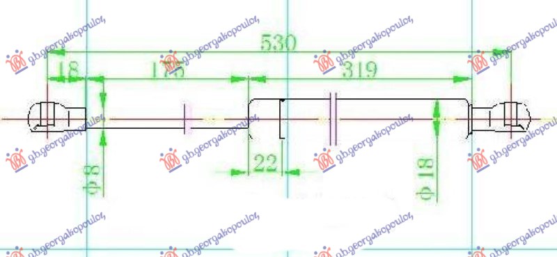 Amortizer gepek vrata (530L-530N)