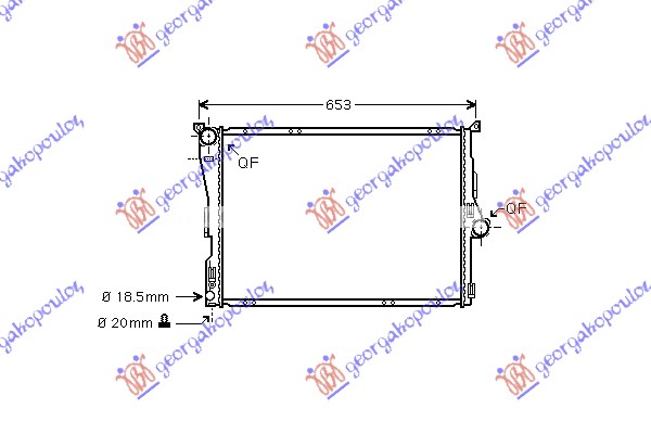 Hladnjak motora za sve modele benzin (MAN/AUTO) (600x460x32) 1 cev