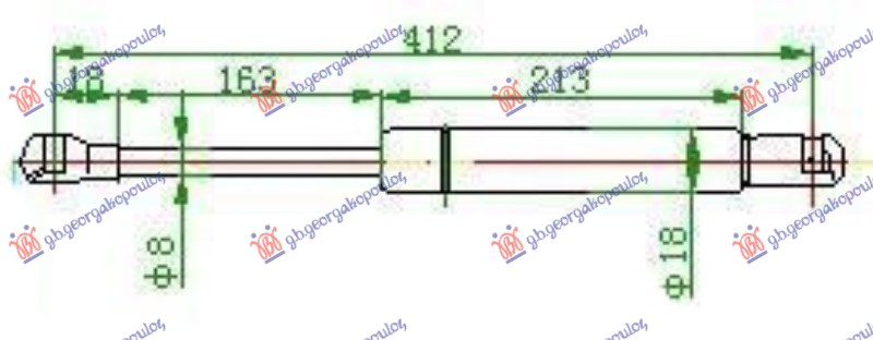 Amortizer gepek vrata (412L-400N)