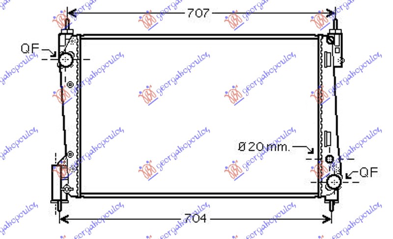 Hladnjak motora 1.3 jtd-cdti (62x39.5) 55KW