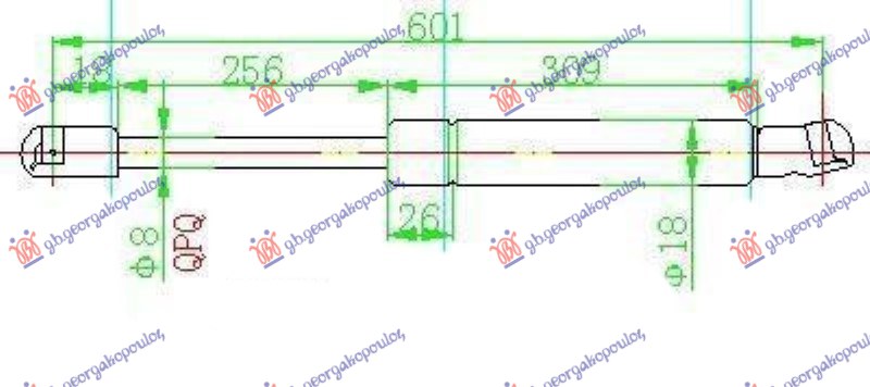 Amortizer gepek vrata 3 vrata (603L-240N)