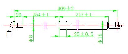 Amortizer gepek vrata (409L-180N)