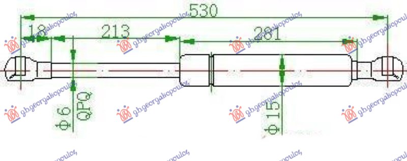Amortizer gepek stakla (530L-110N)