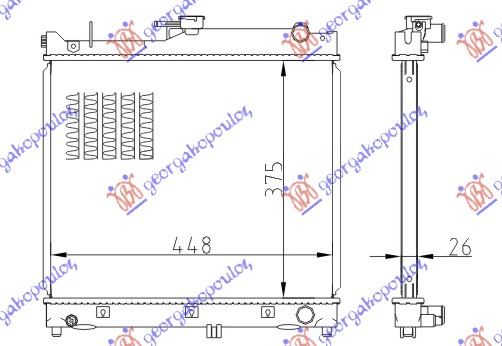 Hladnjak motora 1.3 benzin (MAN) (375X450X26)