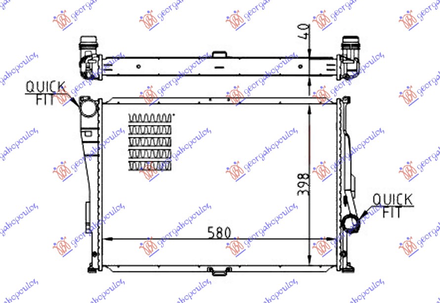 Hladnjak motora 3.2 i24V (M3) (58x40.2x43)