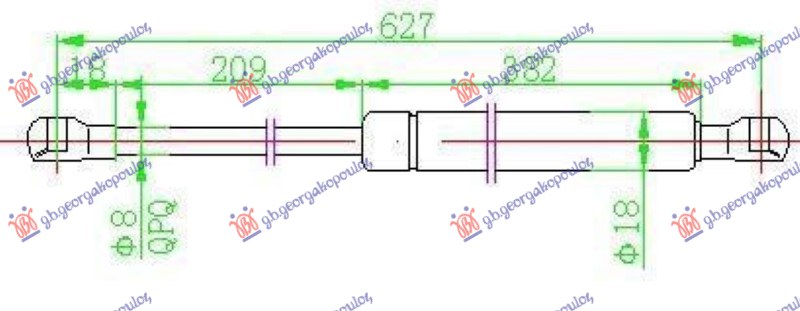 Amortizer gepek vrata (627L-660N)