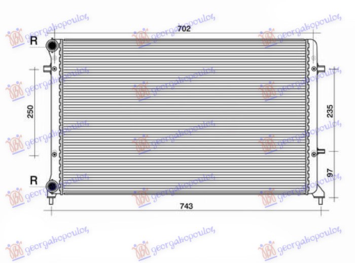 Hladnjak motora 1.4/1.6/2.0 fsi/sdi (MAN/AUTO) (+AC) (650x415) (LEMLJEN) (KOYO)
