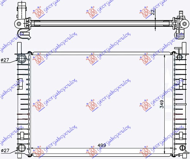 Hladnjak motora 1.3 8V (+/-AC) (50x35.6)