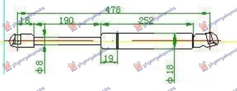 Amortizer gepek vrata (480L-550N)