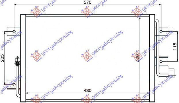 Hladnjak klime 1.6 benzin (448x350x25) 2003-