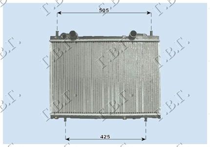 Hladnjak motora 1.4/2.0 (+AC) (37.5x56.3) sa ventilom