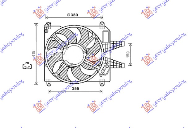 Ventilator komplet (1.8/2.0 BENZIN) (+/-AC)