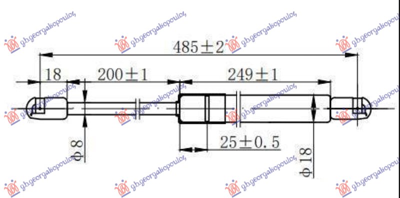 Amortizer gepek vrata (485L-420N)