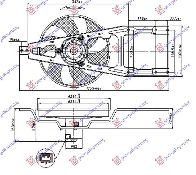 Ventilator komplet (-AC)