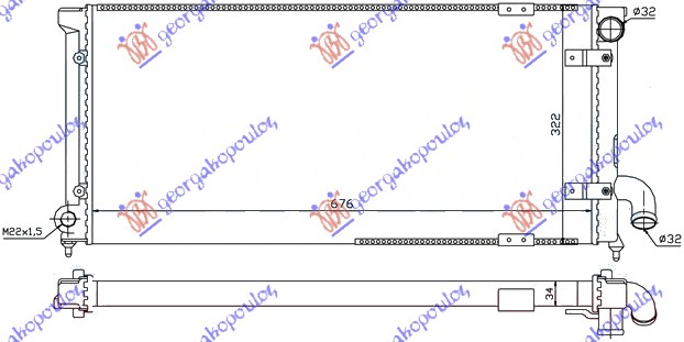 Hladnjak motora 1.9 TDI (68x30)