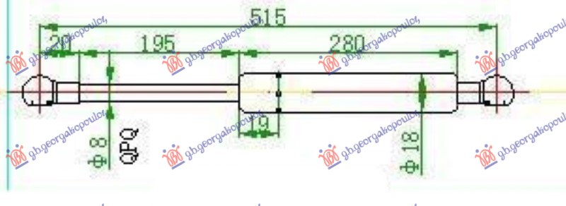Amortizer gepek vrata (515L-500N)