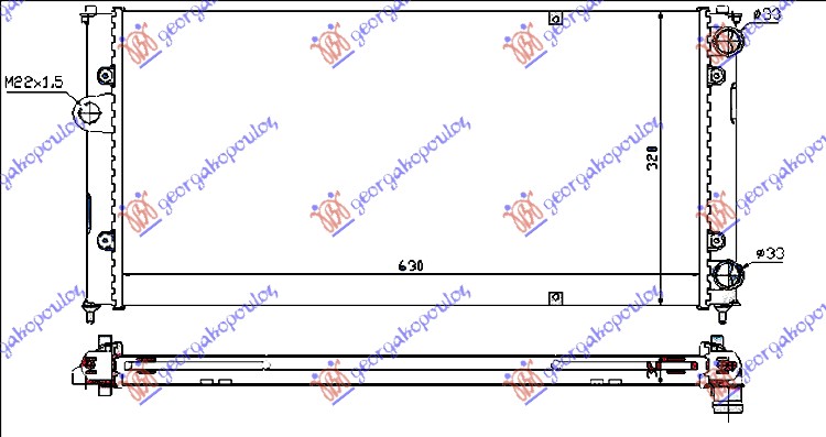 Hladnjak motora 1.6 8V/1.8 16V/2.0 (63x32)