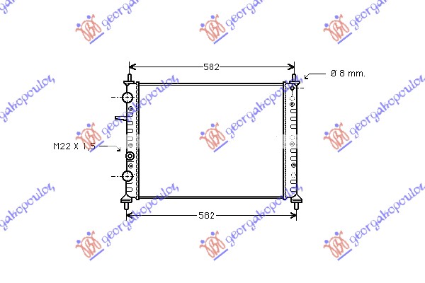 Hladnjak motora za sve modele benzin (51x41.5x2.4) cev 8mm bez posude