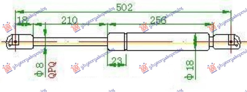 Amortizer gepek vrata karavan (507L-420N)