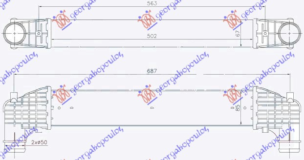 Hladnjak interkulera 1.9 TDI (500x70x88) -00